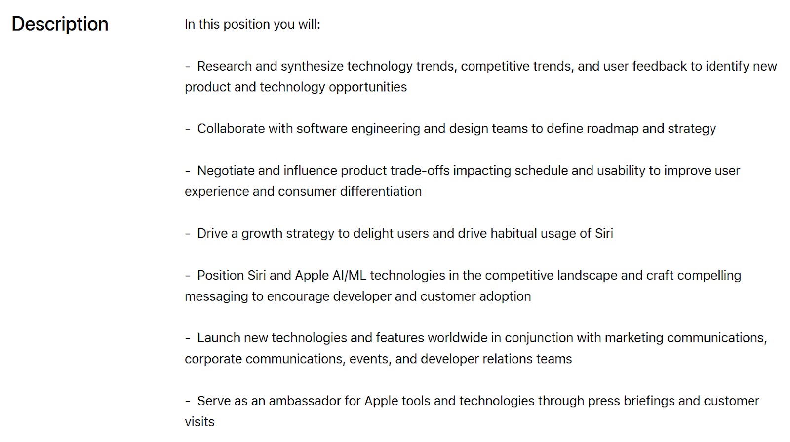 A product manager’s job description at Apple