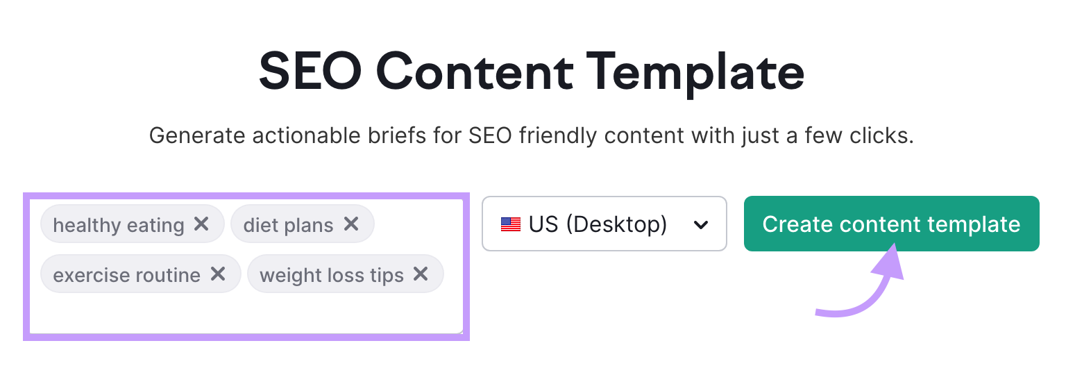 SEO Content Template search