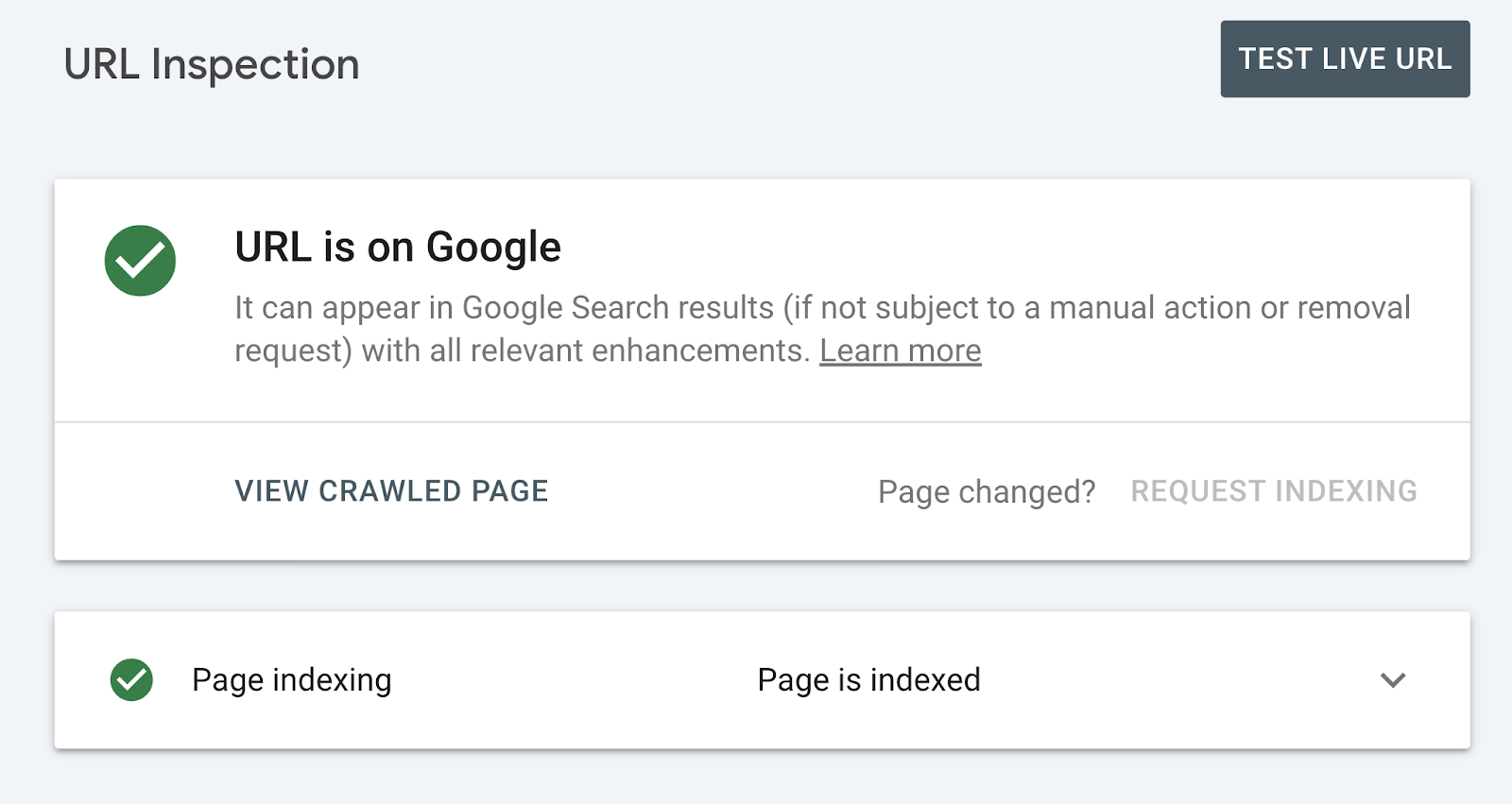 The URL is on Google and displays a green checkmark.