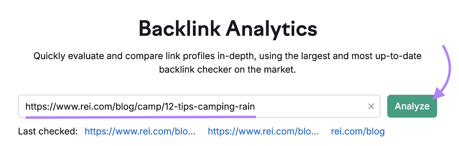 blog post url entered into Backlinks