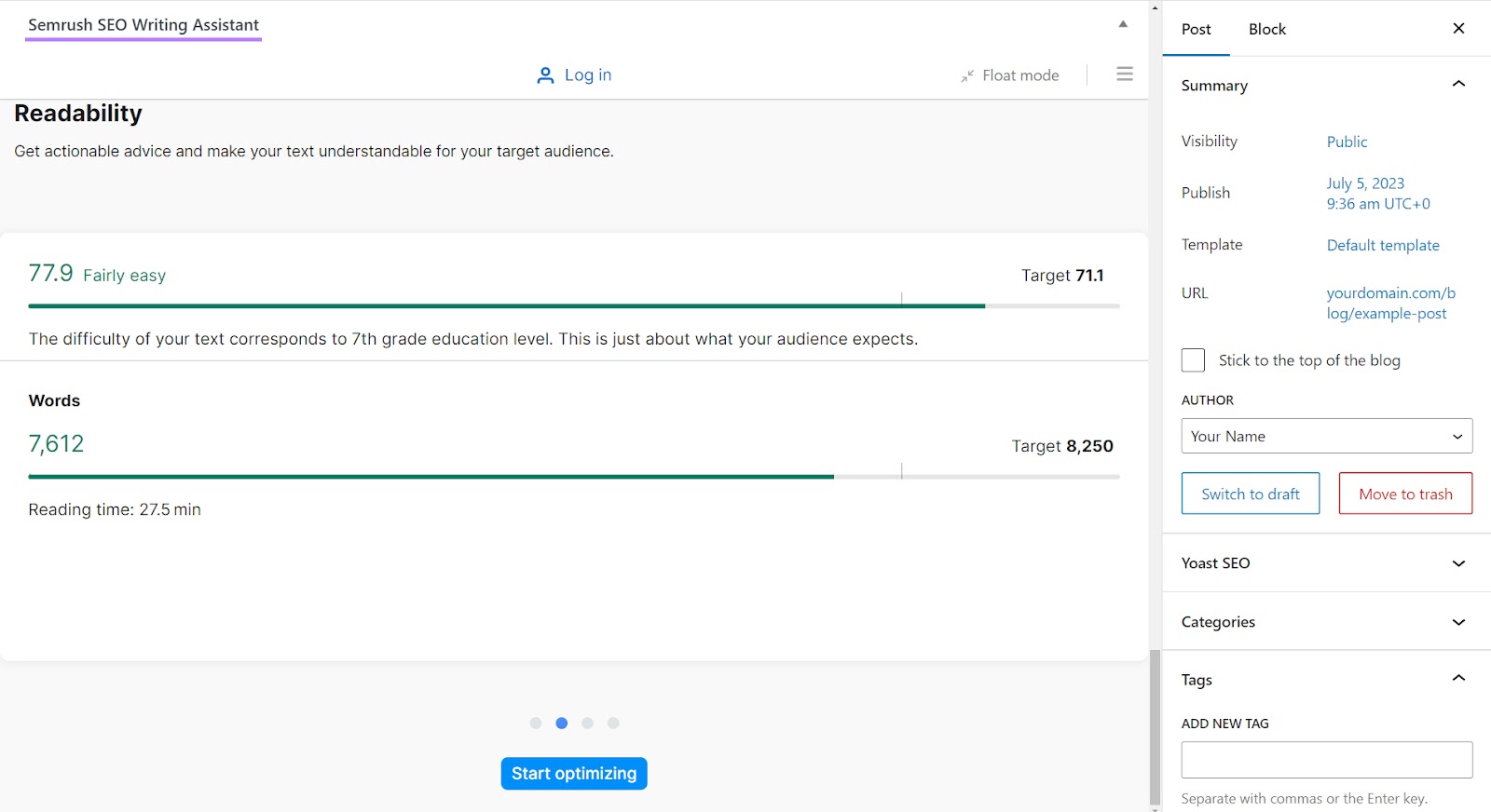 SEO Writing Assistant WordPress plugin