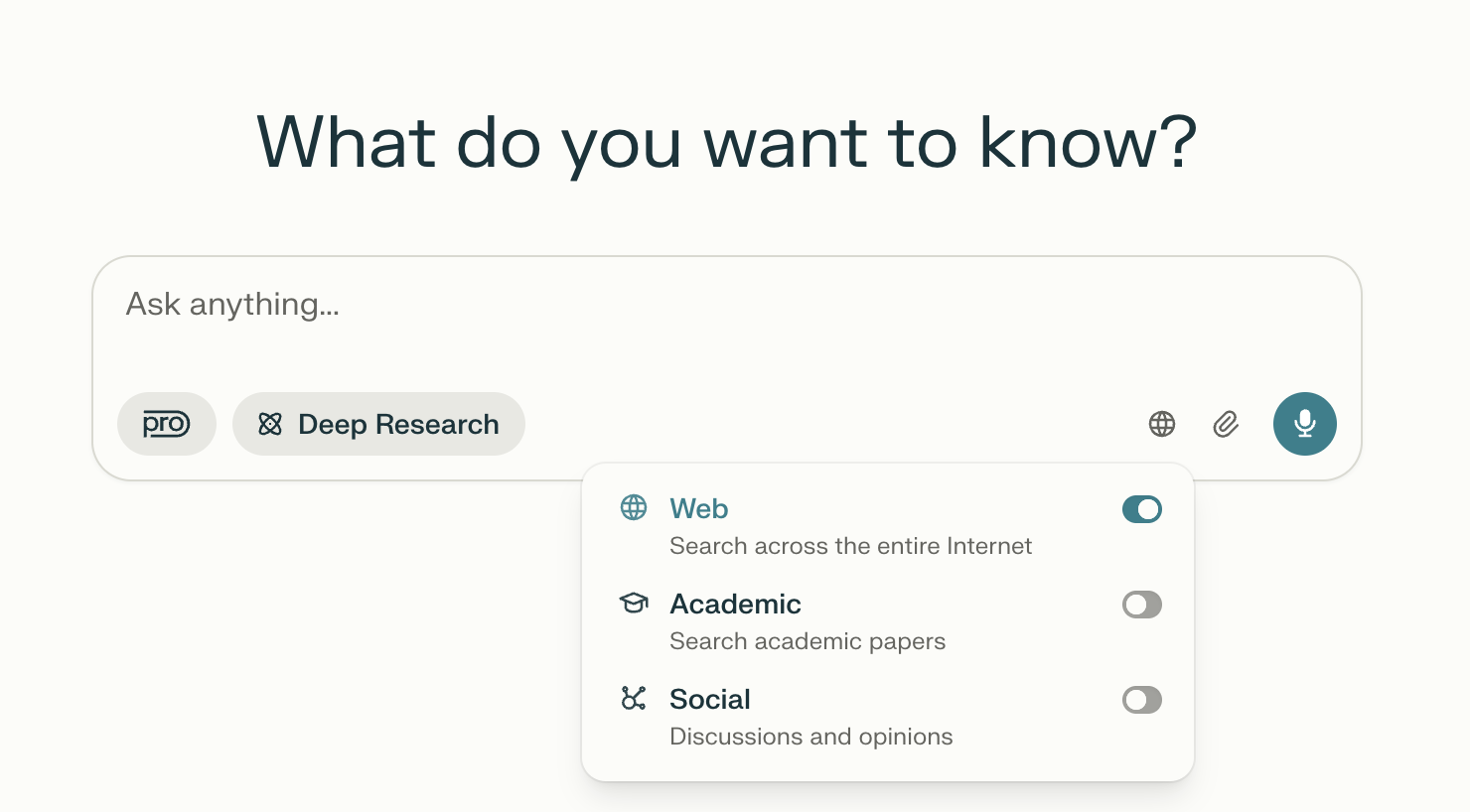 The Deep Research feature in Perplexity